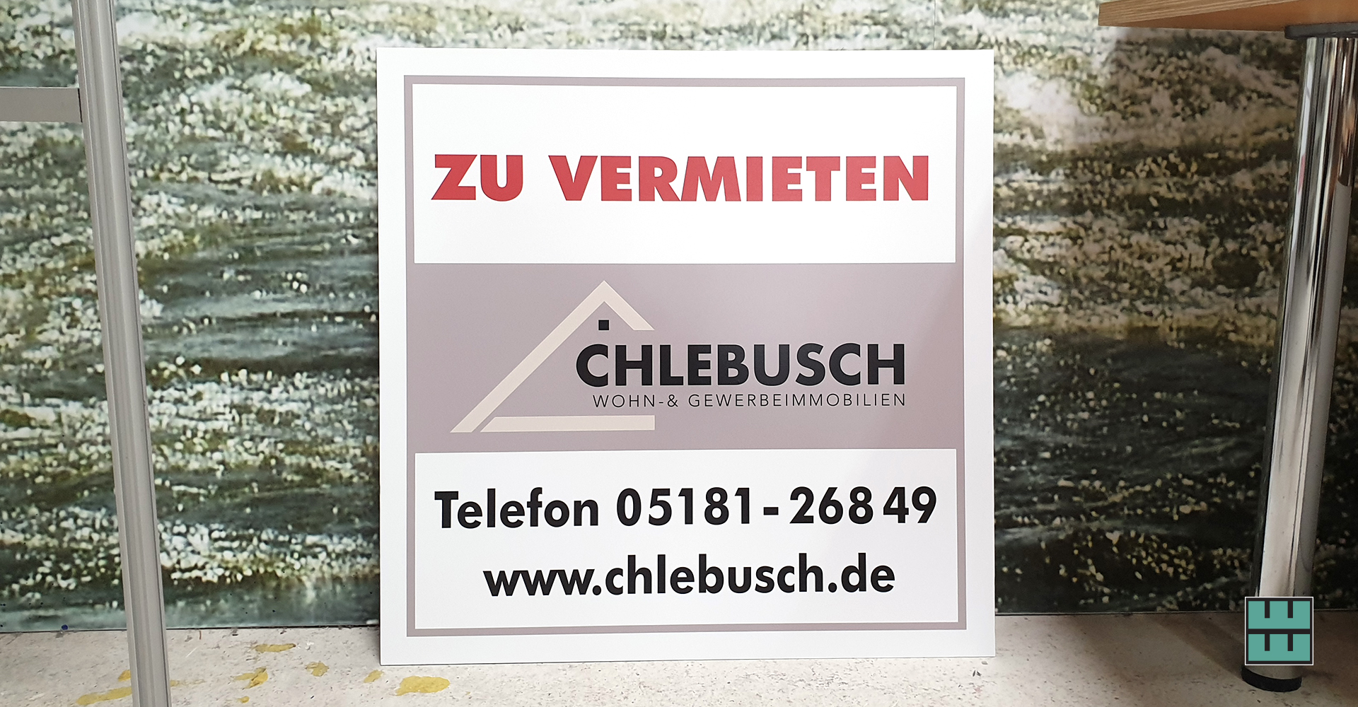 Für das Architekturbüro Chlebusch aus Alfeld durften wir ein neues Schild anfertigen.